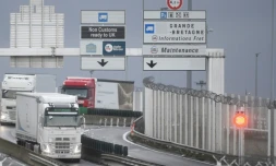 Camions arrivant au port de Calais, via le tunnel sous la Manche, vendredi 25 décembre 2020