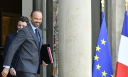 Le Premier ministre Edouard Philippe, sortant du Conseil des ministres à l'Elysée à Paris le 16 mai 2018