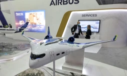 Le stand d'Airbus au salon aéronautique de Dubai, le 14 novembre 2021