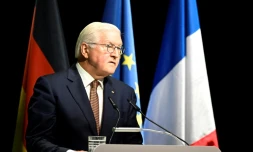 Le président de la République allemande Frank-Walter Steinmeier, le 3 juillet 2023 à Ludwigsburg, dans le sud de l'Allemagne
