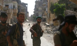 Des combattants des Forces démocratiques syriennes, le 21 septembre 2017 à Raqa