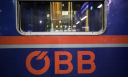 Le train de nuit Vienne-Venise de la compagnie nationale autrichienne ĂBB Ă Vienne le 27 fĂ©vrier 2019