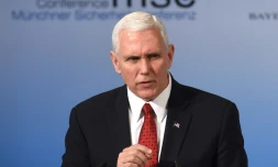 Le vice-président américain Mike Pence, lors de la conférence sur la sécurité, le 18 février 2017 à Munich, en Allemagne