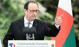 François Hollande lors d'un discours devant la communauté française le 27 novembre 2016 à Antananarivo
