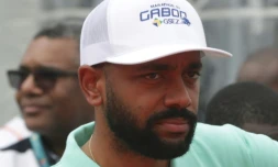 Photo d'archives de Noureddin Bongo Valentin, fils aîné du président gabonais déchu Ali Bongo Ondimb, prise pendant le Marathon de Libreville le 1e décembre 2019
