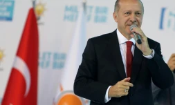 Le président turc Recep Tayyip Erdogan lors du congrès de son parti l'AKP, le 18 août 2018 à Ankara