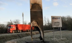 L'entrée de l'aciérie Ascoval à Saint-Saulve dans le Nord, le 12 décembre 2018