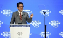 Le Premier ministre japonais Shinzo Abe à Davos le 23 janvier 2019