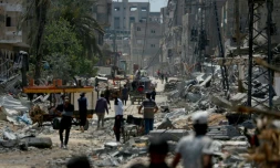 Dans Nousseirat, dans le centre de la bande de Gaza, le 29 avril 2024