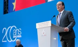 Francois Hollande fait un discours à l'occasion du bicentenaire de la Caisse des Dépôts le 12 janvier 2016 à Paris