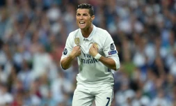 Cristiano Ronaldo, auteur de son 99e, 100e et 101e but en Ligue des champions, le 18 avril 2017 lors du quart de finale retour Real Madrid - Bayern Munich