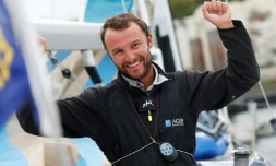 Adrien Hardy lors de la 48e édition de la Solitaire du Figaro, à Dieppe, le 23 juin 2017