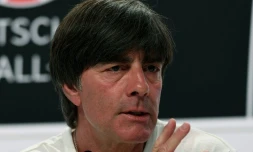 Le sélectionneur de l'équipe d'Allemagne Joachim Löw en conférence de presse à Evian, le 28 juin 2016