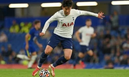 Le Sud-Coréen Son Heung-Min avec Tottenham contre Chelsea en amical à Stamford Bridge, le 4 août 2021
