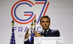 Le président français Emmanuel Macron à Biarritz le 26 août 2019