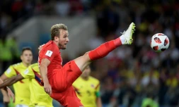 L'attaquant anglais Harry Kane durant le 8e de finale face à la Colombie, à Moscou, le 3 juillet 2018