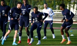 Les Bleus Ă l'entraĂźnement Ă Clairefontaine, le 22 mars 2022 deux jours avant le match amical contre la CĂŽte d'Ivoire