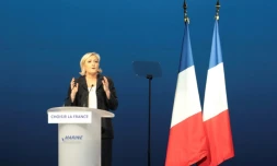 Marine Le Pen au Parc des Expositions de Villepinte, le 1er mai 2017