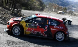 La Citroën C3 de Sébastien Ogier et Julien Ingrassia, lors du Rallye de Monte-Carlo, le 25 janvier 2019