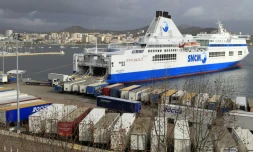 Un ferry de l'ex-SNCM, le 10 janvier 2016 Ă Ajaccio