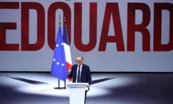 Édouard Philippe en meeting à Paris le 5 juillet 2026