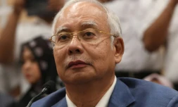 L'ancien Premier ministre malaisien Najib Razak lors d'une conférence de presse à Kuala Lumpur, le 12 mai 2018