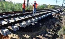 Les pluies ont causé de gros dégùts sur le réseau férroviaire, notamment à Villeneuve-les-Béziers, le 24 octobre 2019