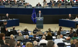 Le président de la Commission européenne Jean-Claude Juncker devant le Parlement européen réuni à Strasbourg, le 12 septembre 2018
