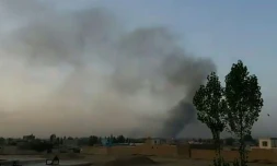 Capture vidéo d'une vidéo de l'AFPTV montrant l'attaque de Ghazni par les talibans, dans l'est de l'Afghanistan, le 10 août 2018