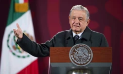 Le président mexicain Andres Manuel Lopez Obrador lors d'une conférence de presse à  Mexico, le 17 janvier 2022