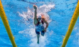 La Française Charlotte Bonnet, lors d'une série du 200 m libre des Mondiaux de Budapest, le 25 juillet 2017
