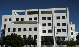 Le siÚge de la société Delta Tankers à AthÚnes le 2 novembre 2019, propriétaire du pétrolier grec Bouboulina responsable, selon Rio, de la marée noire au Brésil