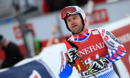 Le skieur français David Poisson à l'arrivée du super-G de Kitzbühel, le 25 janvier 2013