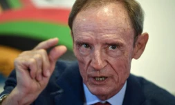 Le triple médaillé d'or olympique des Jeux de Grenoble en 1968 Jean-Claude Killy lors d'un entretien avec l'AFP, le 5 février 2018 à Grenoble