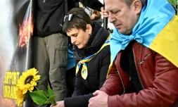 Rassemblement de soutien à l'Ukraine au deuxiÚme anniversaire de l'invasion russe, le 24 février 2024 à Madrid