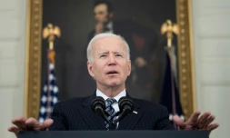 Le président américain Joe Biden s'exprime depuis la Maison Blanche le 22 avril 2021