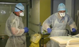 Dans le service de réanimaton de l'hôpital militaire installé à Mamoudzou, à Mayotte, le 11 juin 2020