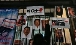 Manifestation après le meurtre de trois journalistes à Mexico, le 25 janvier 2024