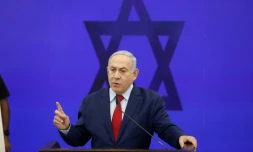 Le Premier ministre israélien Benjamin Netanyahu lors d'une déclaration à Ramat Gan, près de Tel-Aviv, le 10 septembre 2019