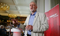 Jeremy Corbyn, leader du parti travailliste  lors d'une réunion, à Londres, le 25 juin 2016