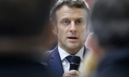 Le président français Emmanuel Macron au Salon de l'Agriculture de Paris, le 26 février 2022