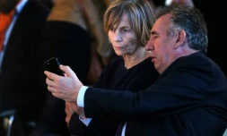 La ministre des Affaires européennes Marielle de Sarnez et le garde des Sceaux François Bayrou, à Reims le 17 mars 2017 