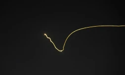 Une photo publiée par l'agence officielle syrienne Sana montre, selon l'agence, l'interception par la Syrie de missiles israéliens, le 10 mai 2018 dans l'espace aérien syrien