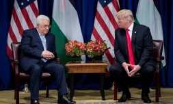 Le président de l'autorité palestinienne Mahmoud Abbas et le président américain Donald Trump, lors d'une rencontre à New-York, le 20 septembre 2017