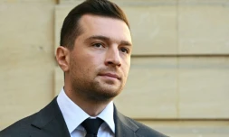 Le président du RN Jordan Bardella, à Paris, le 30 avril 2025