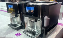 Photographie de la machine à café connectée de Bosch prise le 7 janvier 2026, à Las Vegas, aux Etats-Unis  