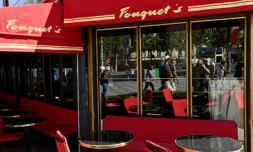 La terrasse de la brasserie Fouquet's, le 7 juillet 2017