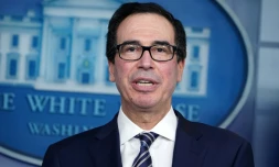 Le secrétaire américain au Trésor Steven Mnuchin, le 2 avril 2020 à la Maison Blanche, à Washington