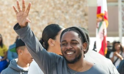 Le rappeur Kendrick Lamar à Compton, Californie, le 13 février 2016