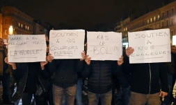 Des policiers manifestent le 19 octobre 2016 à Toulouse